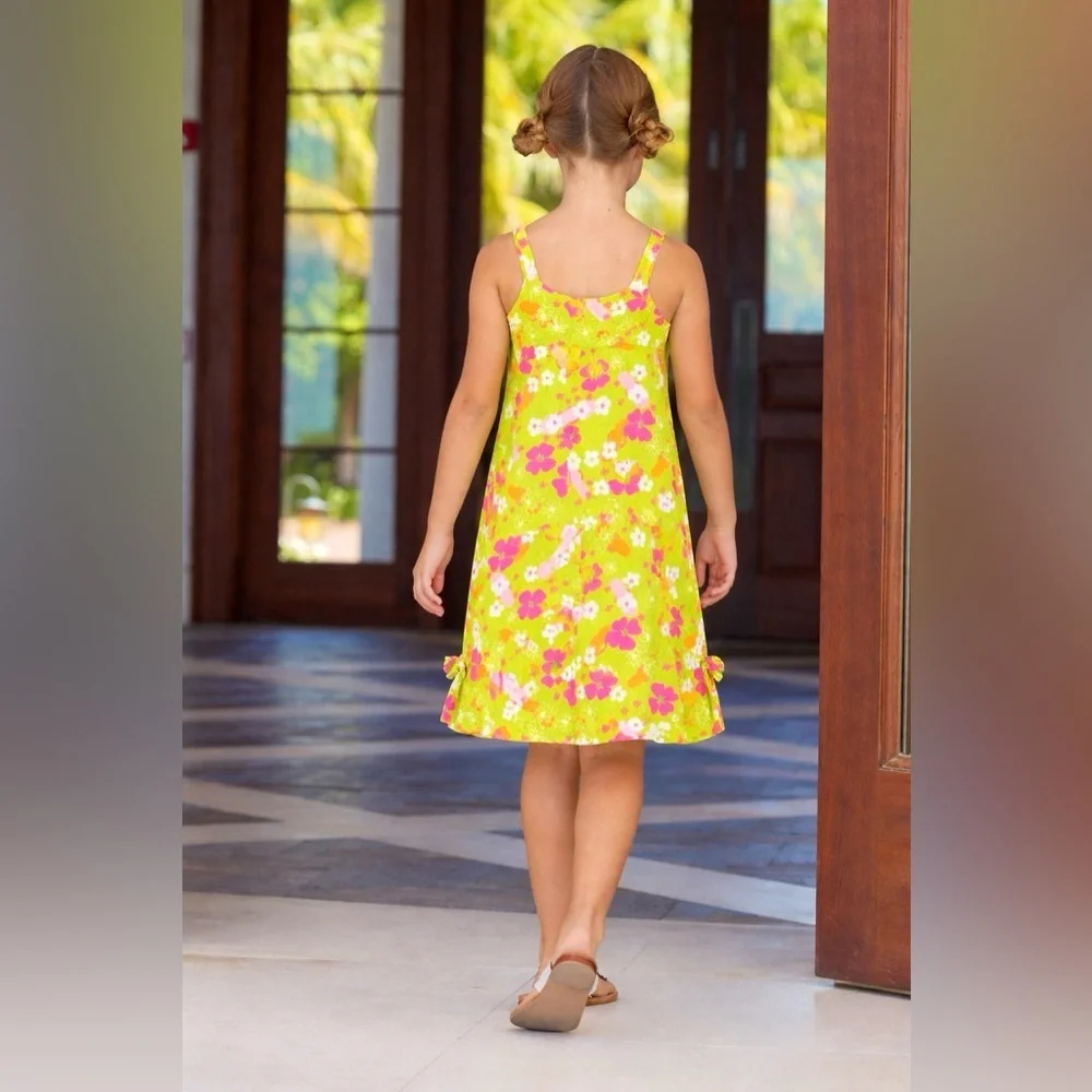 Lilly Pulitzer Rare Vintage Shift Side Bow Floral Sleeveless Dress